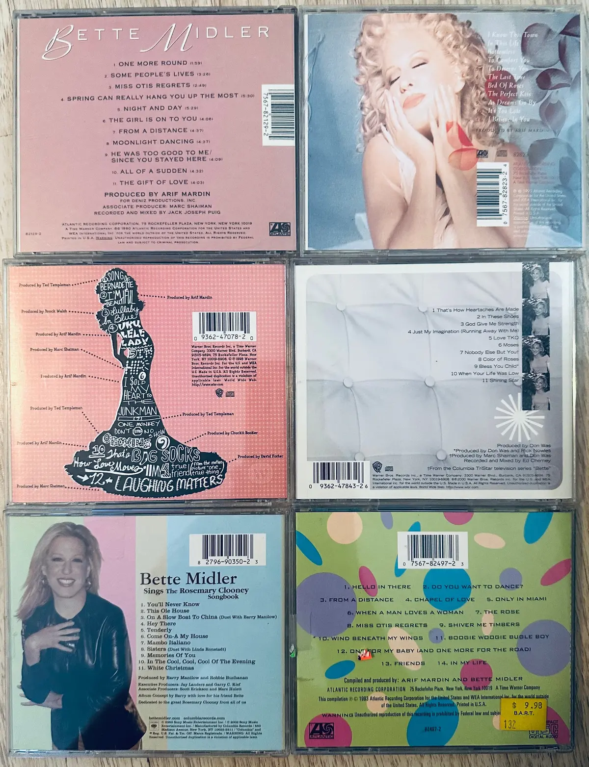 Bette Midler - Lot Of 6 Studio Album On Cd - Used 2