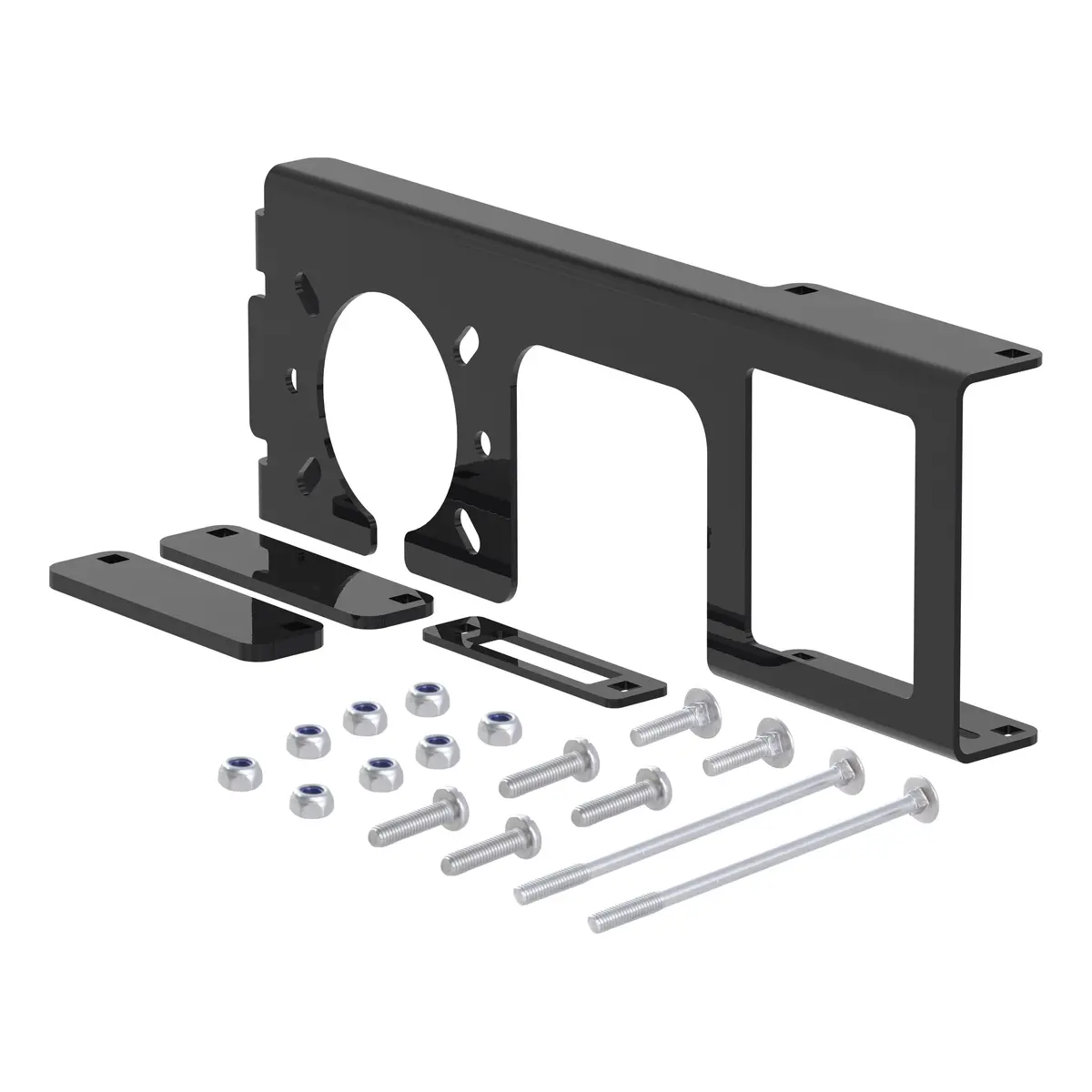 Curt 58000 Easy-Mount Vehicle Trailer Wiring Harness Connector Mounting Bracket For 4-Way Or 5-Way Flat And 6-Way Or 7-Way Round, Fits 2-Inch Receiver 1