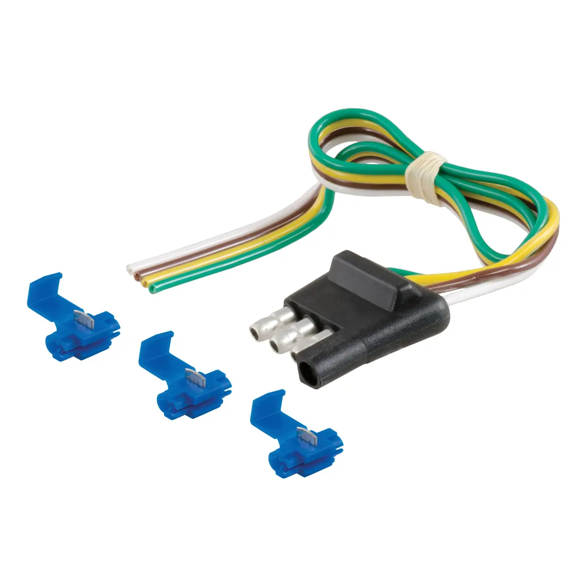 Curt 58033 Trailer-Side 4-Way Trailer Wiring Harness With 12-Inch Wires, 4-Pin Trailer Wiring 1