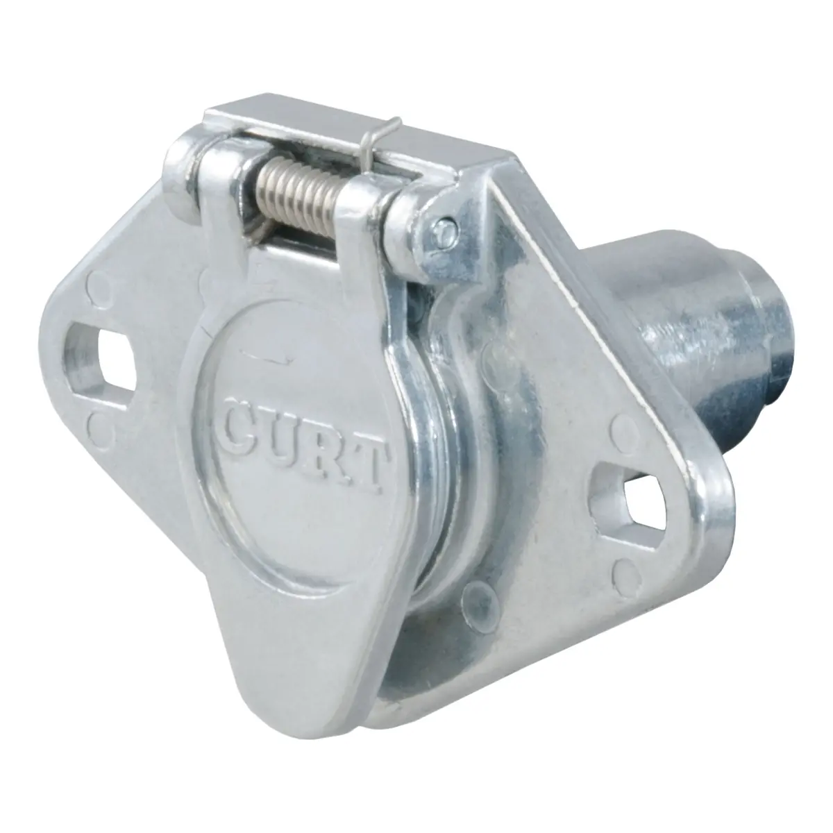 Curt 58071 Vehicle-Side 4-Way Round Trailer Wiring Harness Socket, 4-Pin Trailer Wiring 1