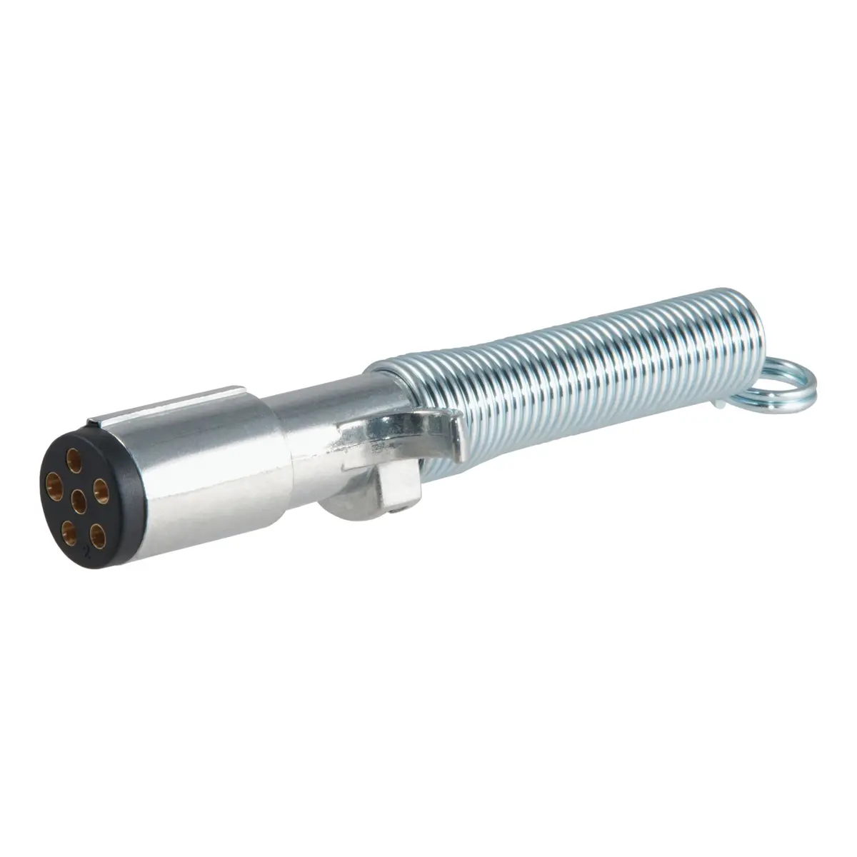 Curt 58082 Trailer-Side 6-Way Round Trailer Wiring Harness Plug With Spring, 6-Pin Trailer Wiring 1