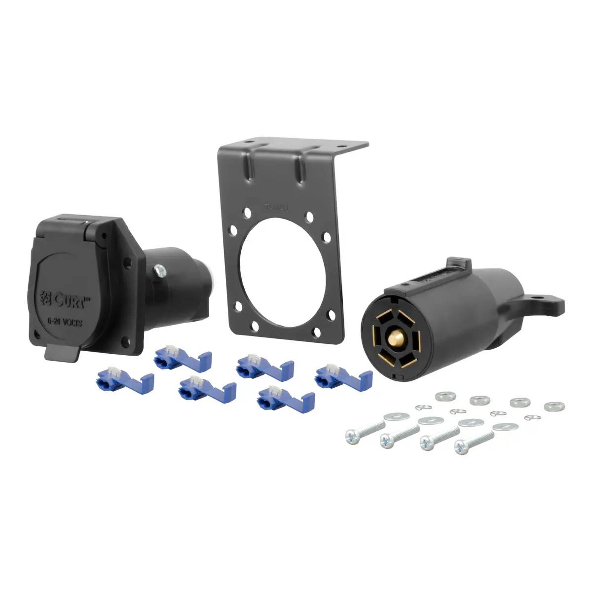 Curt 58152 Vehicle-Side And Trailer-Side Rv Blade 7-Way Trailer Wiring Harness Connectors, 7-Pin Trailer Wiring 1
