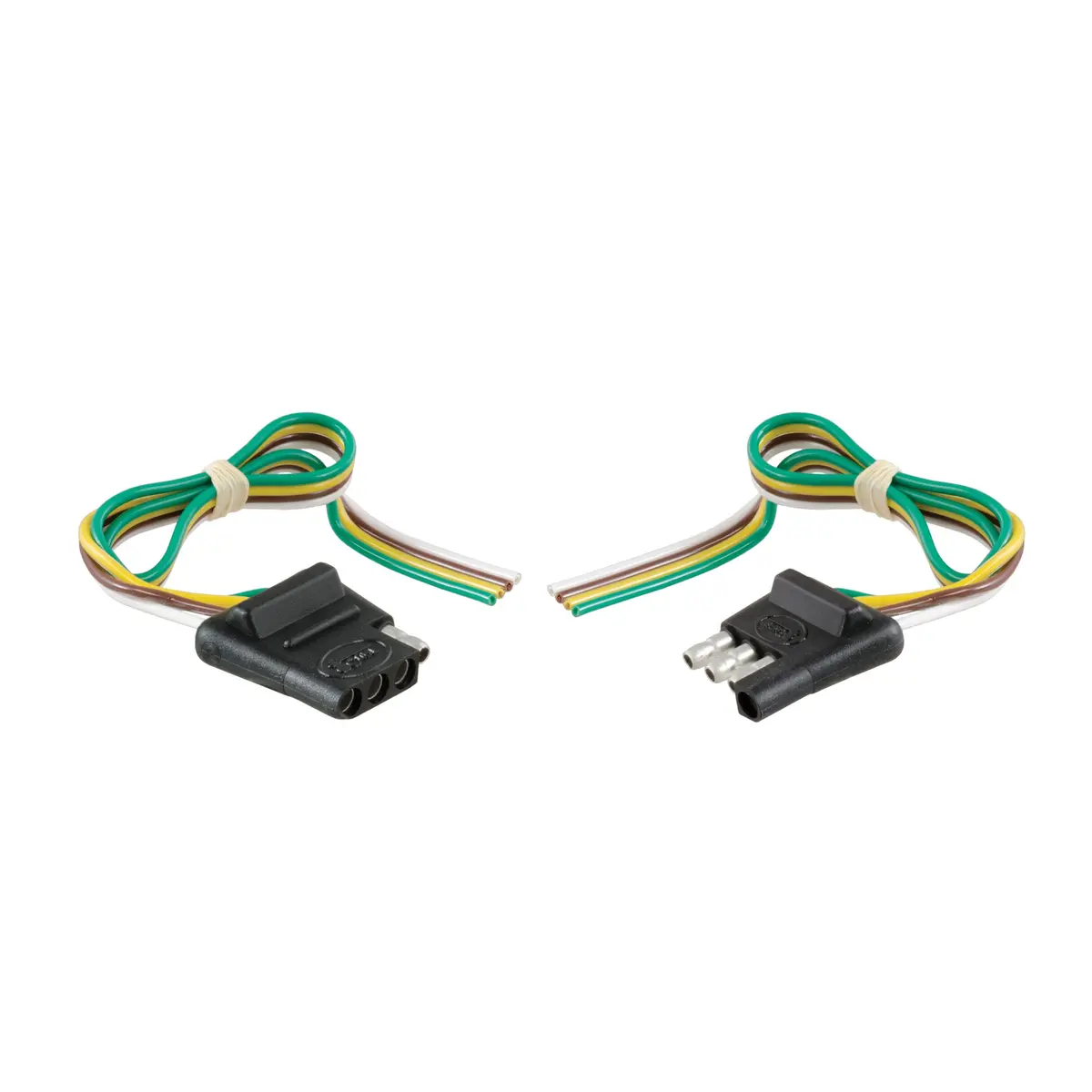 Curt 58304 4-Way Trailer Wiring Harness, 12-Inch Vehicle-Side Wires, 12-Inch Trailer-Side Wires, 4-Pin Trailer Wiring 1