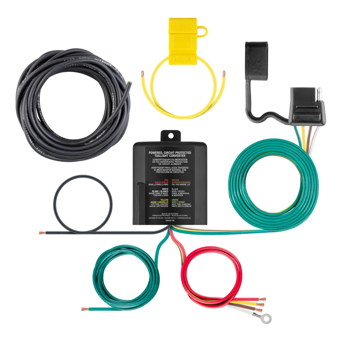 Curt 59236 Weather-Resistant Multi-Function Splice-In Trailer Tail Light Converter Kit With 4-Pin Wiring Harness 1