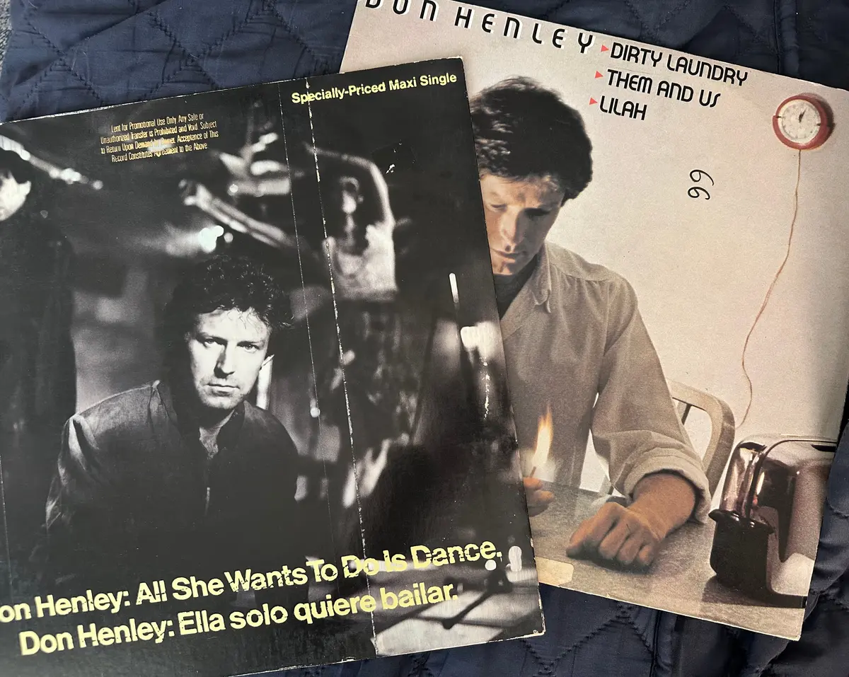 Don Henley 2 Original 12” Singles Dirty Laundry / All She Wants To Do Is Dance Lp Vinyl Used 1