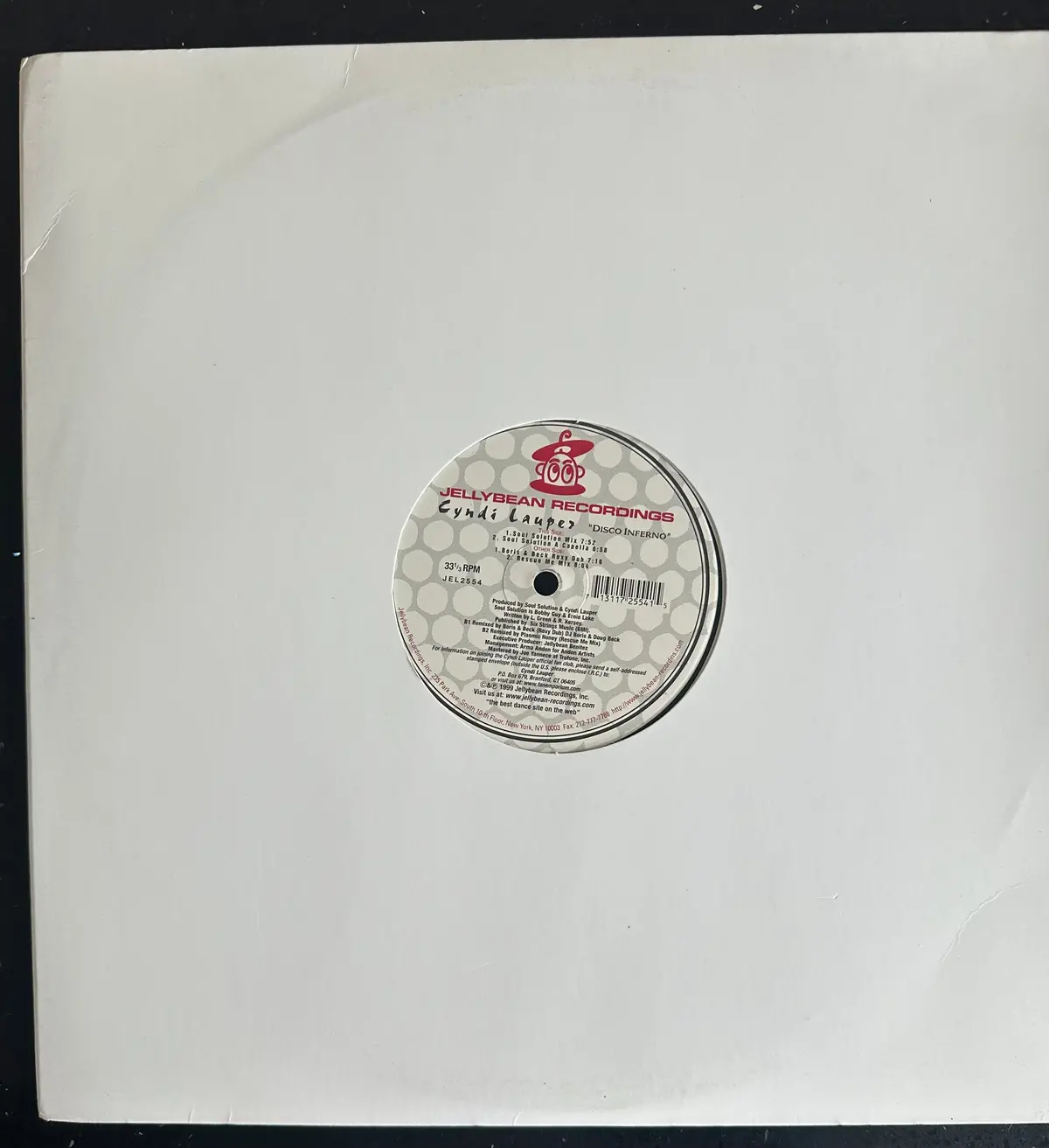 Cyndi Lauper Disco Inferno 12" Single  Lp Vinyl Used 1