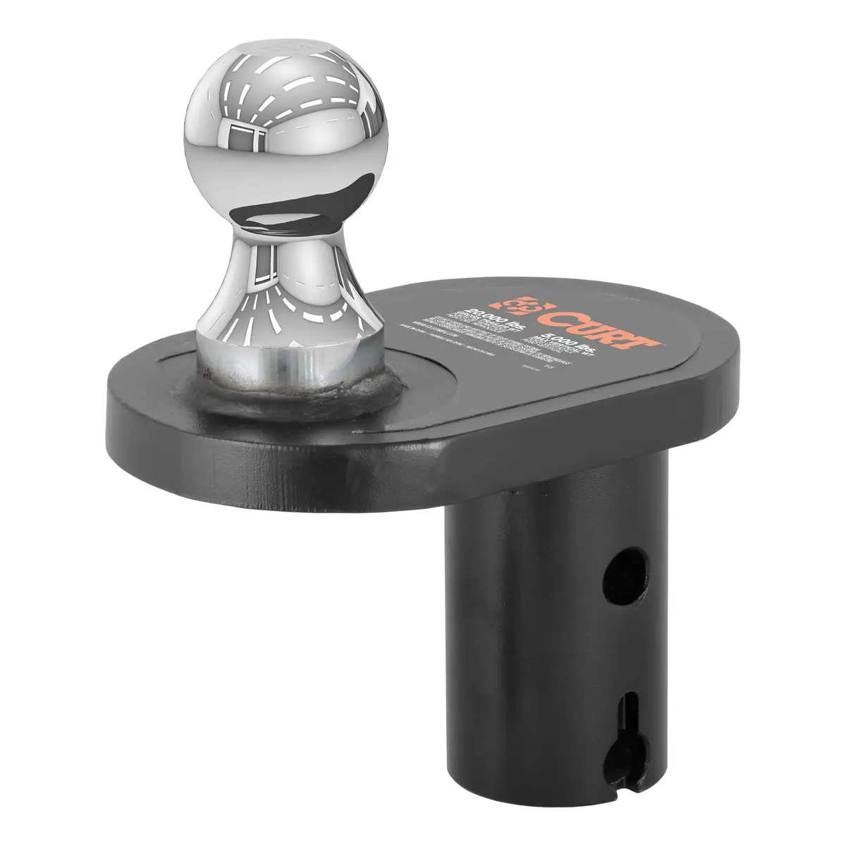 Curt 60602 Double Lock Offset Gooseneck Ball, 4-Inch Offset, 20,000 Lbs., 2-5/16-Inch Diameter 1