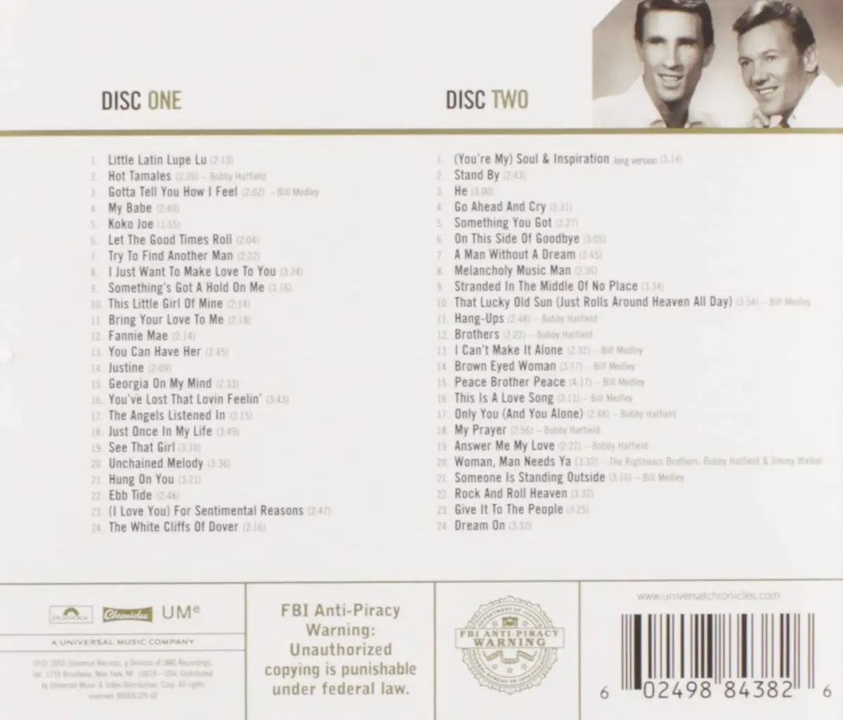 The Righteous Brothers - Gold 2Cd Set - New 2