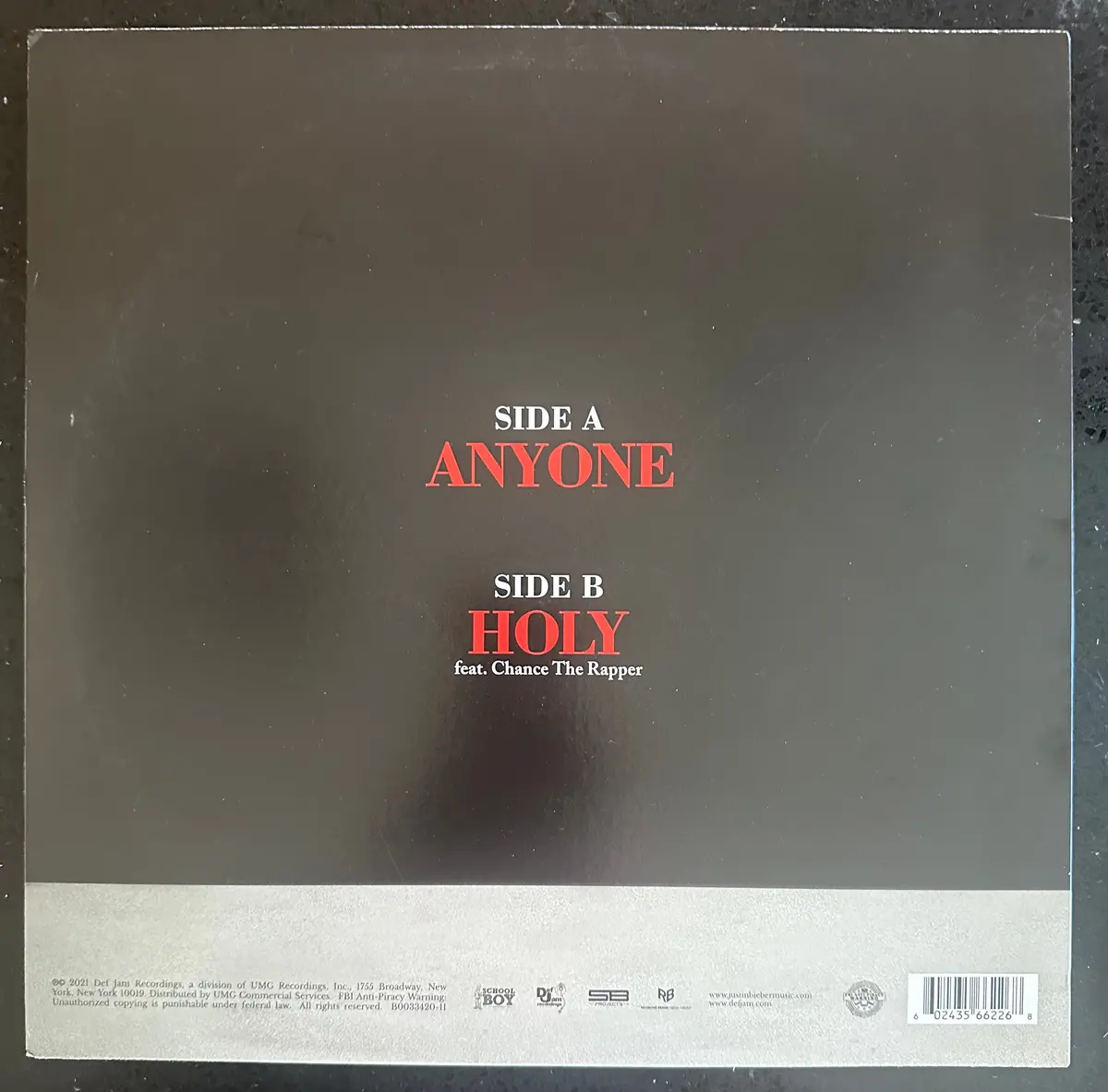 Justin Bieber Anyone 12" Single Lp Vinyl - Used 2