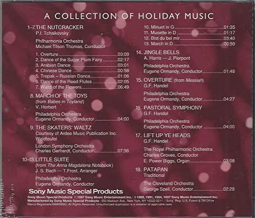 Music To Your Ears, A Collection Of Holiday Music (Various: Classical ) Cd -- New 2
