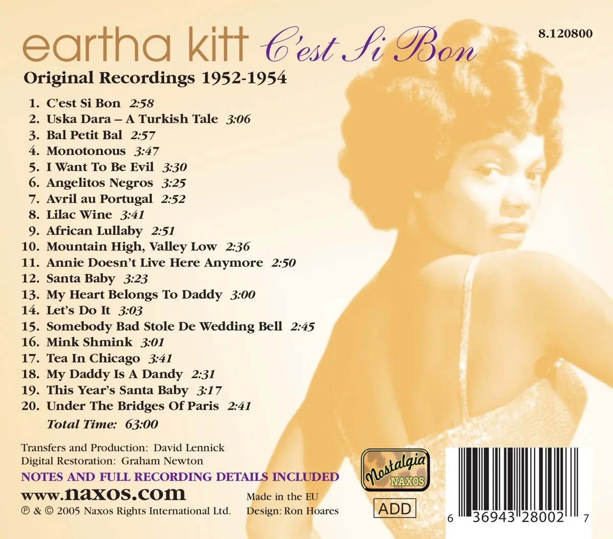 Eartha Kitt - C'est Si Bon (Import Cd) Remastered - New 2