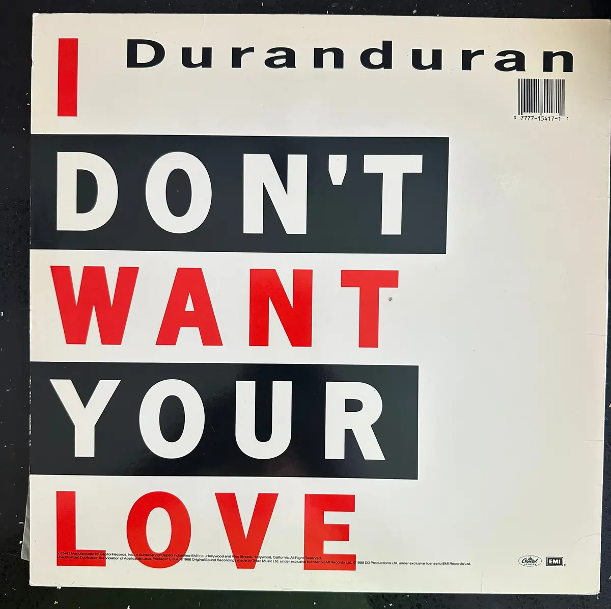 Duran Duran - I Don't Want Your Love 12" Single Lp Vinyl - Used 2