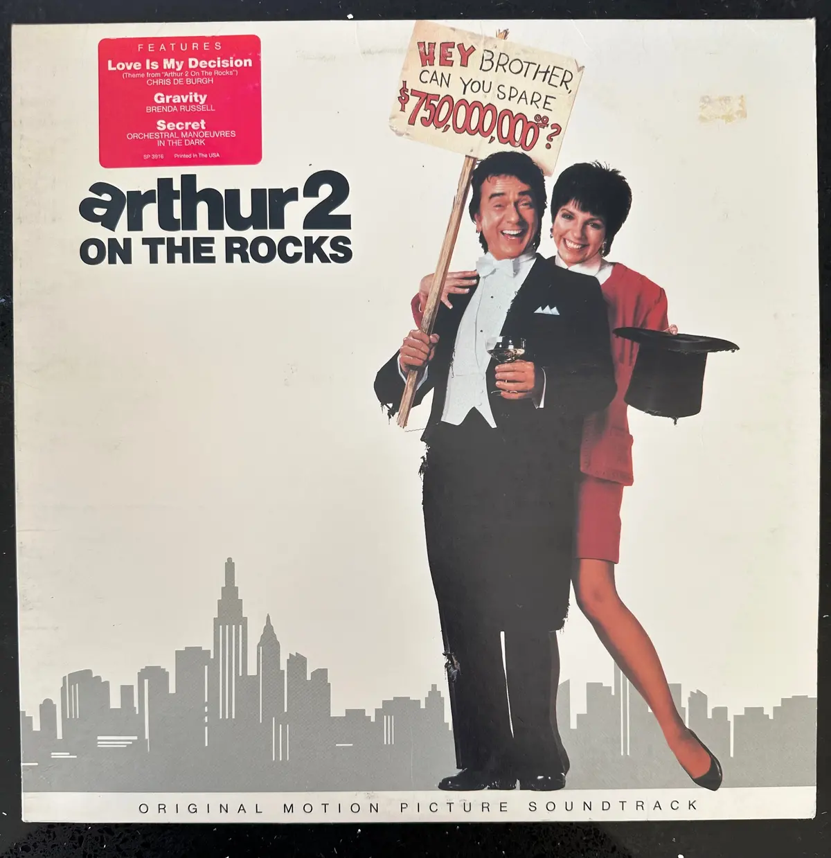 Arthur 2 On The Rocks  Soundtrack 1988 Lp Vinyl  (Kylie, Omd, Bacharach+) - Used 1