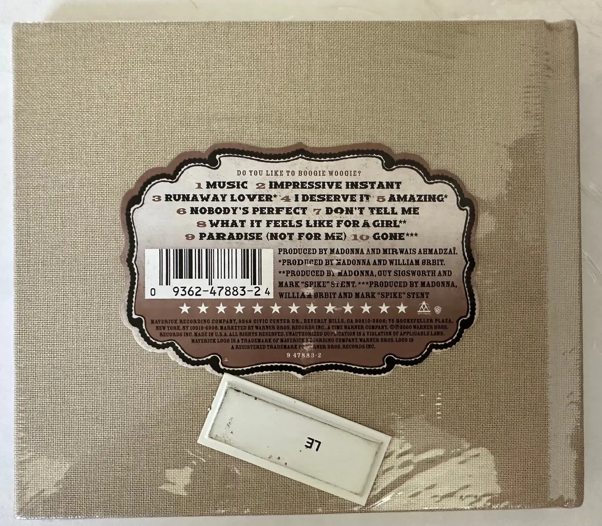 Madonna Music- Limited Edition Cd Hessian Tan / Beige Cover - New 2