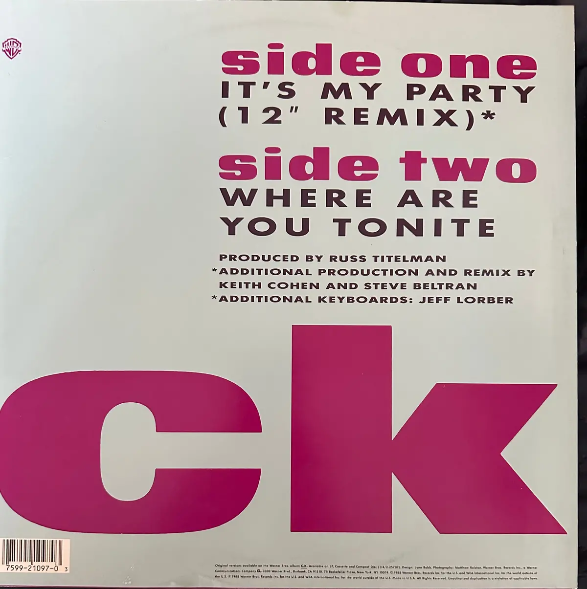 Chaka Khan - It's My Party 12" Single Lp Vinyl - Used 2