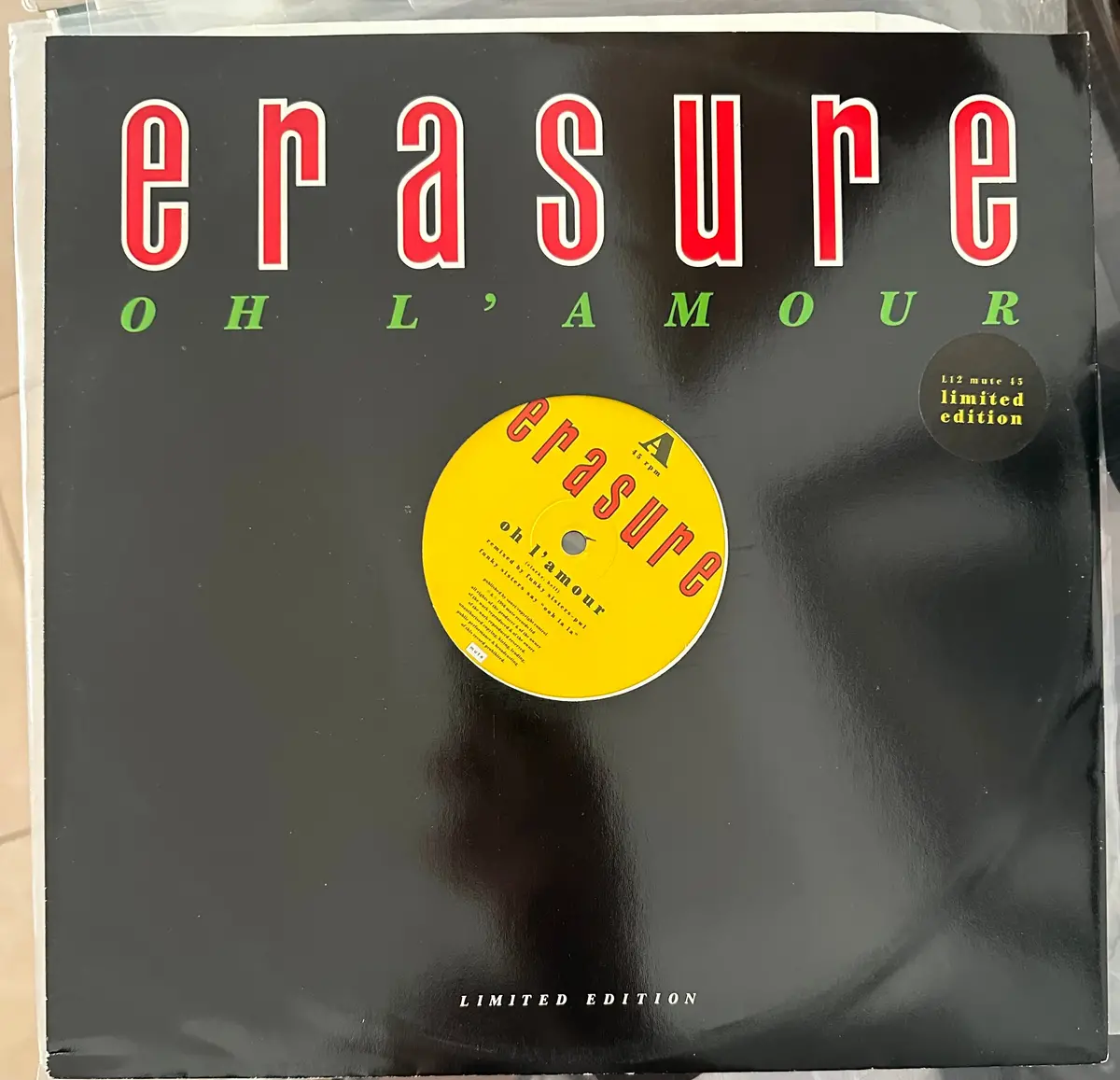 Erasure Limited Edition 12” Single Vinyl 1