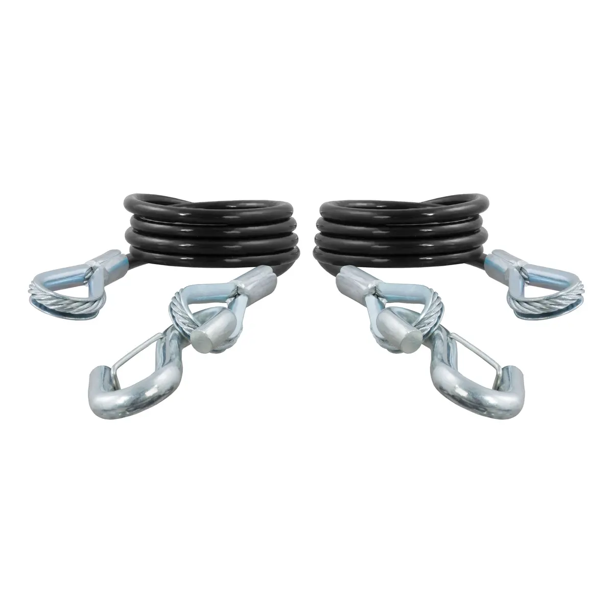 Curt 80136 43-7/8-Inch Nylon-Coated Trailer Safety Cables, 3/8-Inch Snap Hooks, 3,500 Lbs. Break Strength, 2-Pack 1