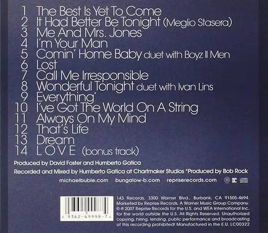 Michael Bublé - Call Me Irresponsible + Bonus Track - Used 2