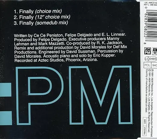 Cece Peniston - Finally (Choice Mixes) Import Cd Single - Used 2