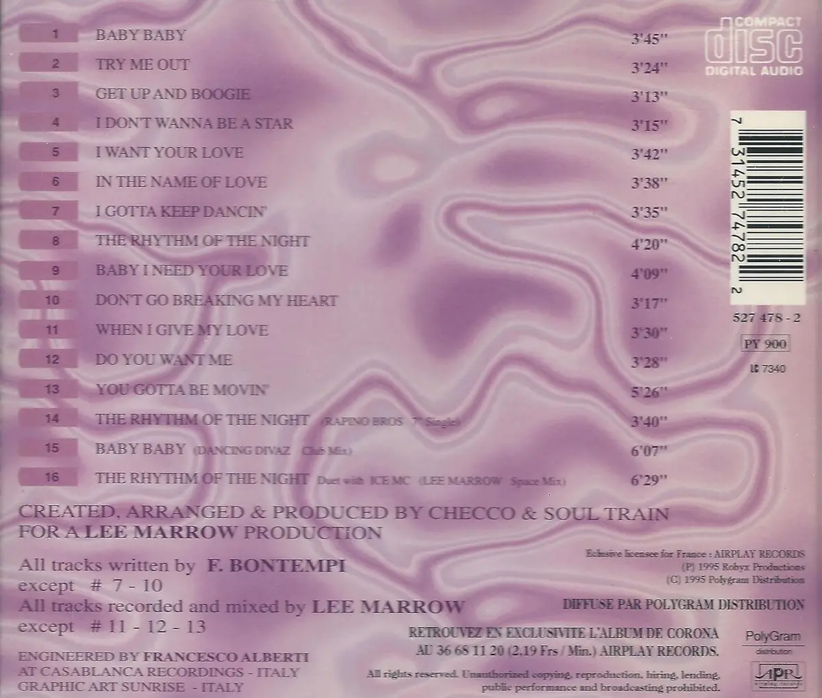 Corona -- The Rhythm Of The Night (Full Album) Cd - Used 2