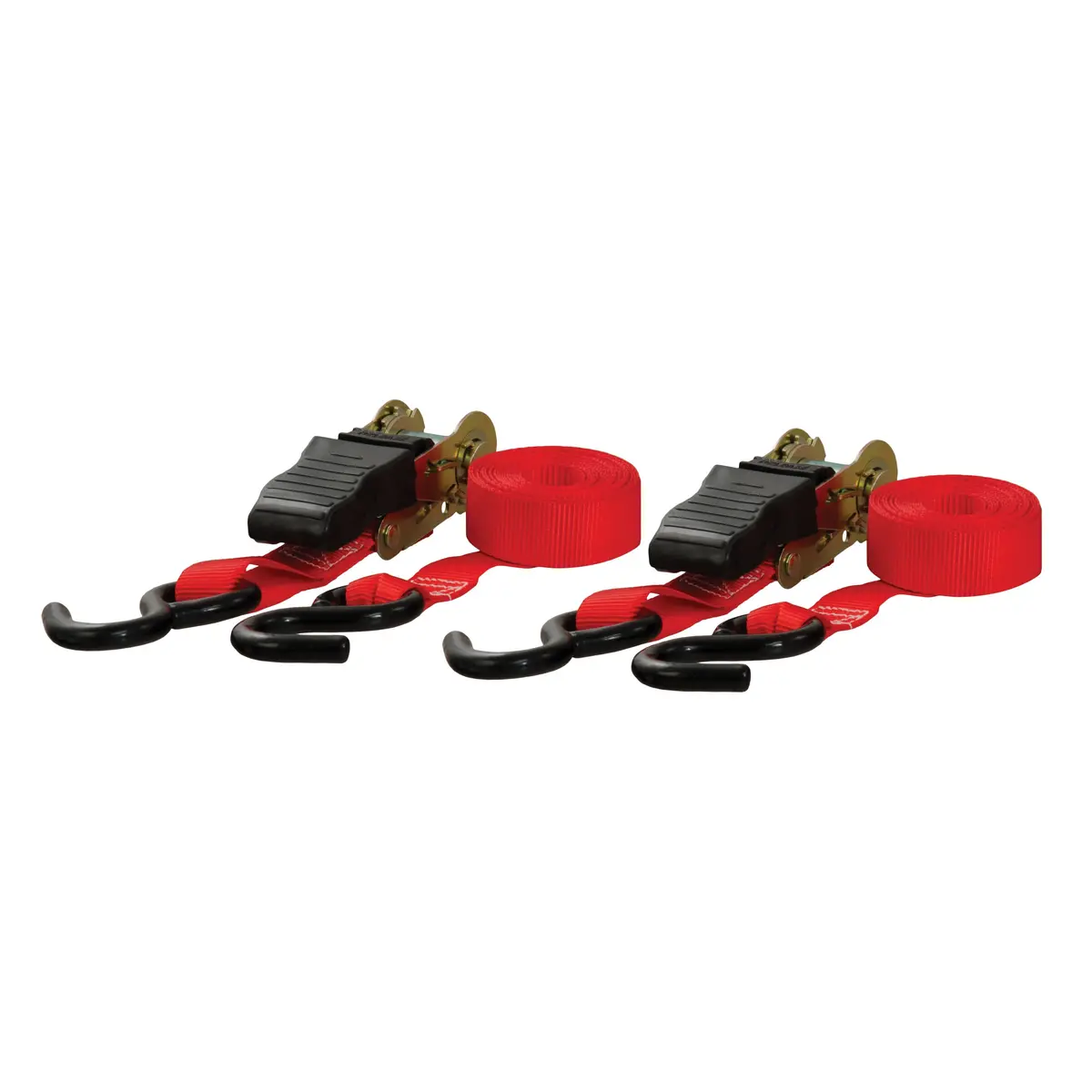 Curt 83001 1-Inch X 10-Foot Red Nylon Ratchet Straps, 1,500 Lbs. Break Strength, 2-Pack 1