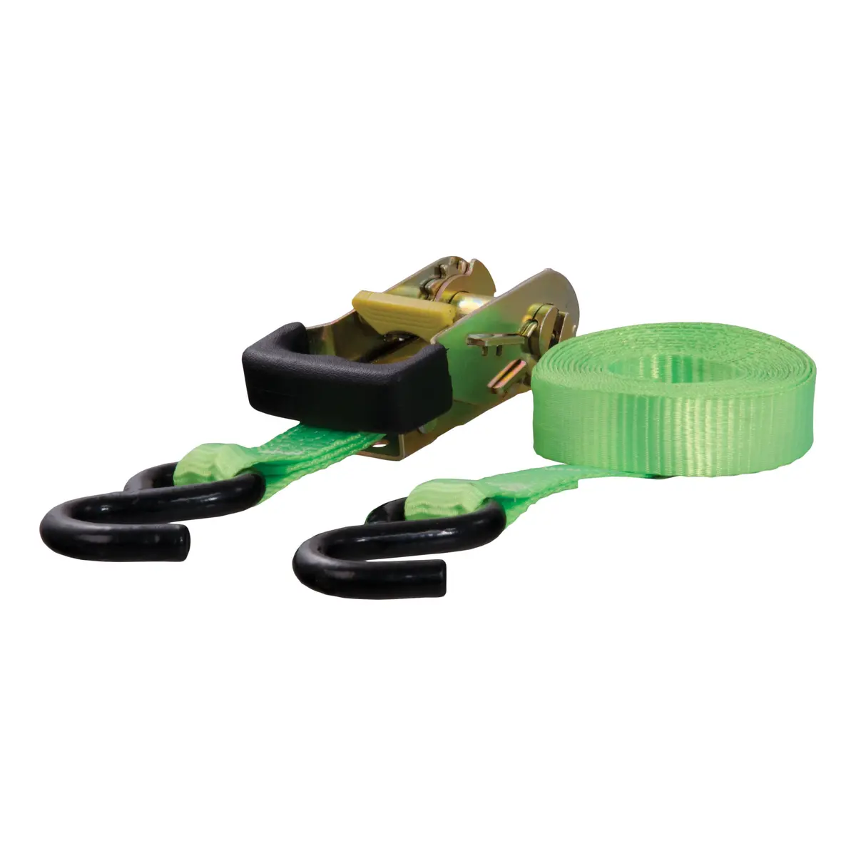 Curt 83027 1-Inch X 16-Foot Lime Green Nylon Ratchet Strap, 3,300 Lbs. Break Strength 1