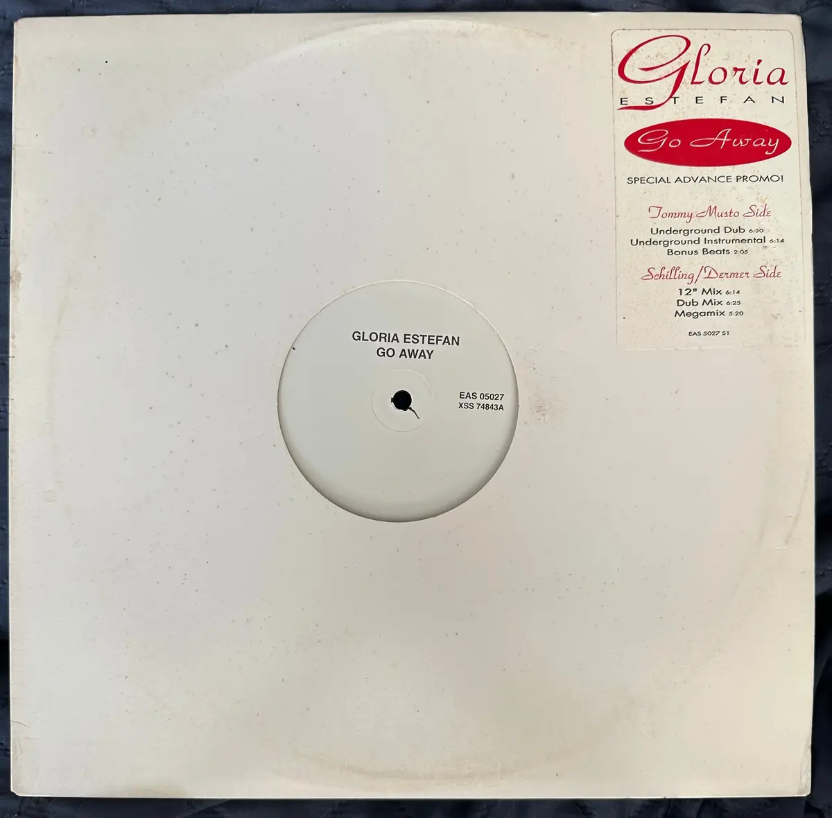 Gloria Estefan 12” Single - Go Away / Megamix Advance  Promo Lp  Vinyl - Used 1