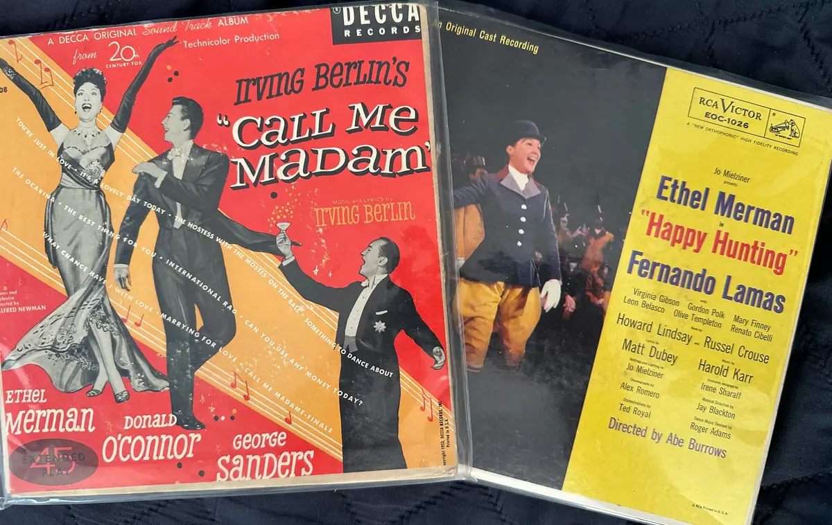 Ethel Merman 45 Records: Call Me Madam & Happy Hunting Vinyl Records Used 1