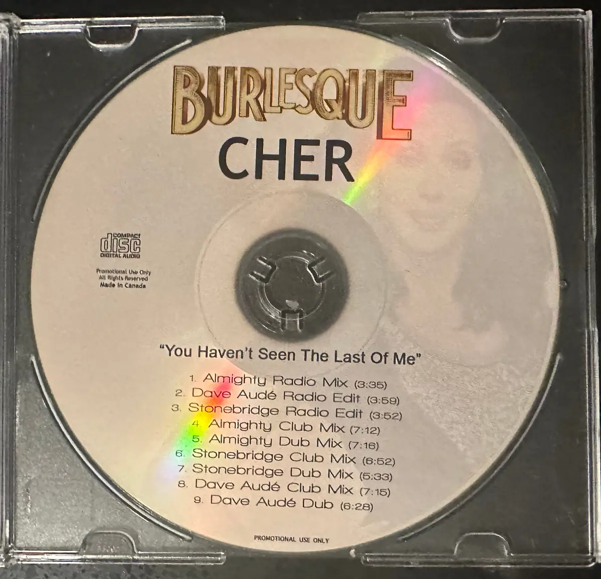 Cher - You Haven't Seen The Last Of Me (Remixes) Cd (Dj Promo Single) 2