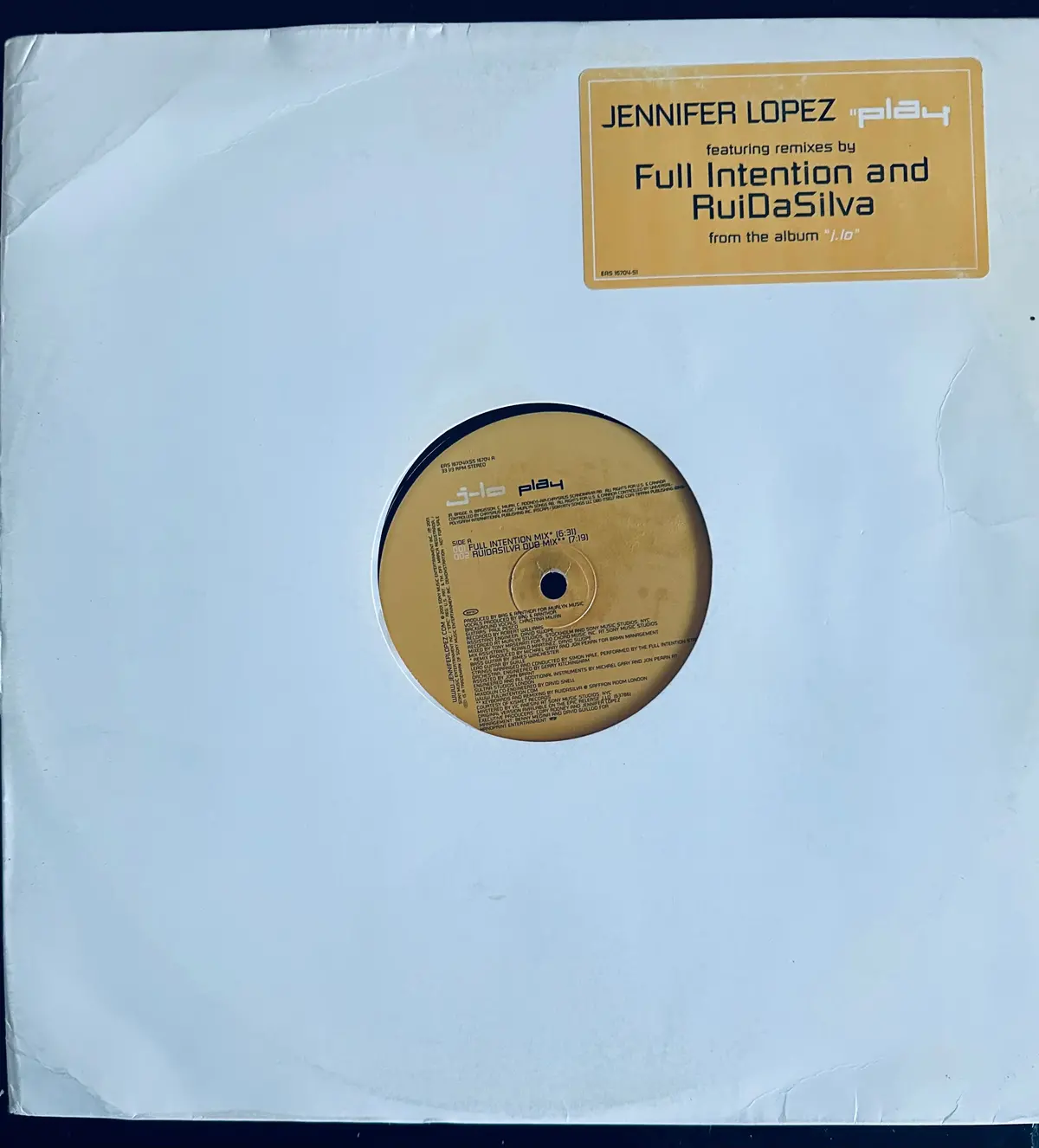 Jennifer Lopez -- Play 12" Single Lp Vinyl- Used 1