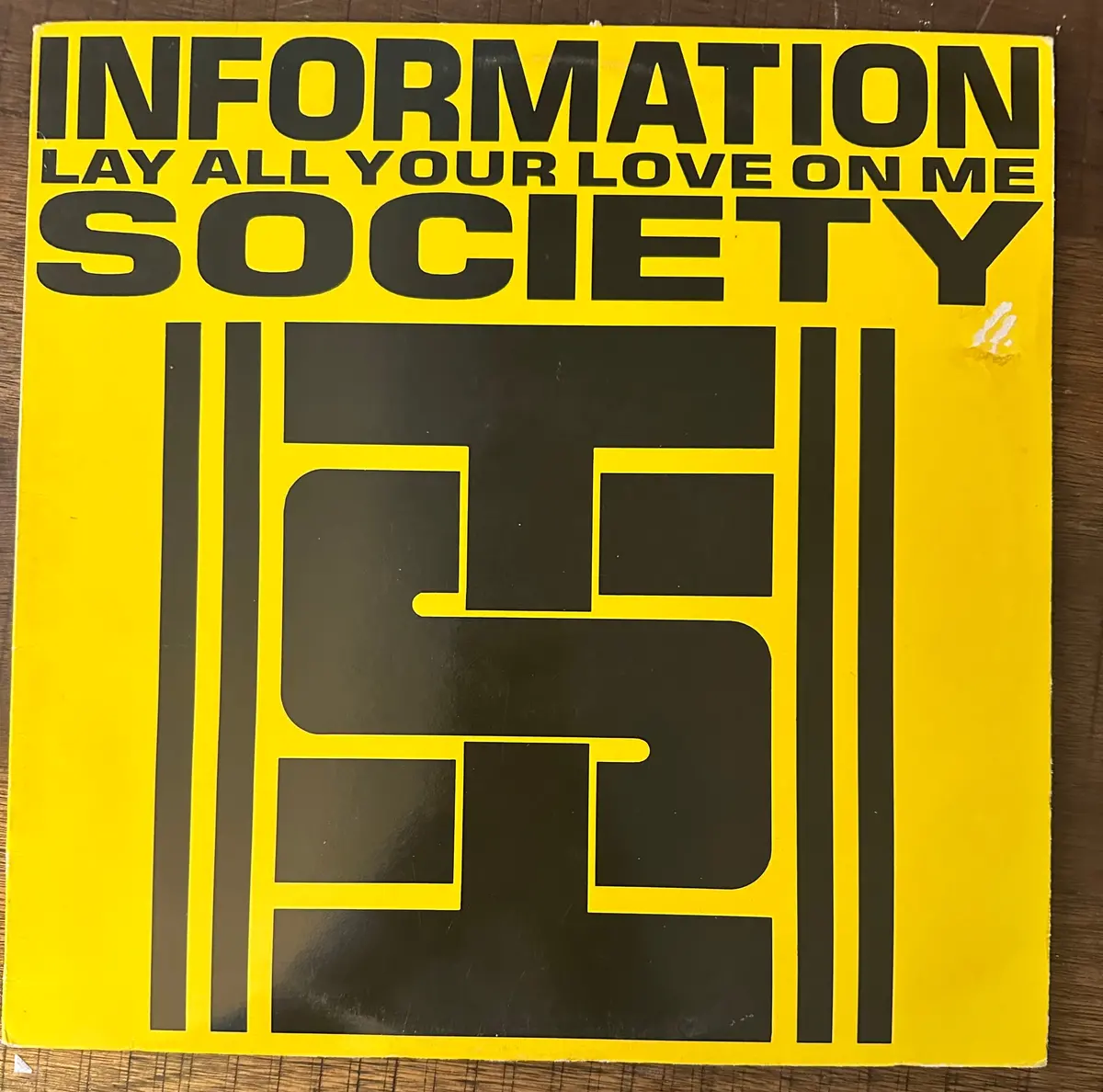 Information Society Lay All Your Love On Me 12 Inch Single Vinyl Price Sticker Residue 1