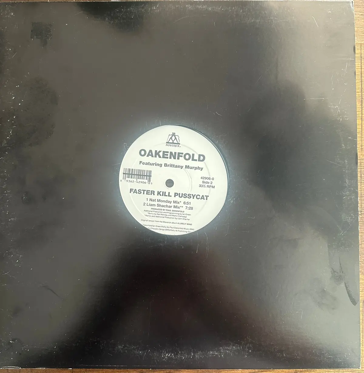 Paul Oakenfold Featuring Brittney Murphy, Faster Pussycat Promo 12" Lp Single Vinyl - Used 1