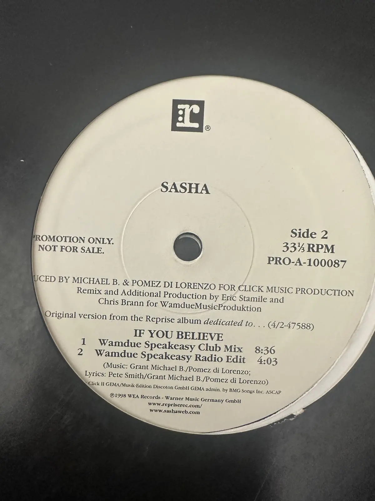 Sasha 2X12” If You Believe 12" Double Single Lp Vinyl - Used 2