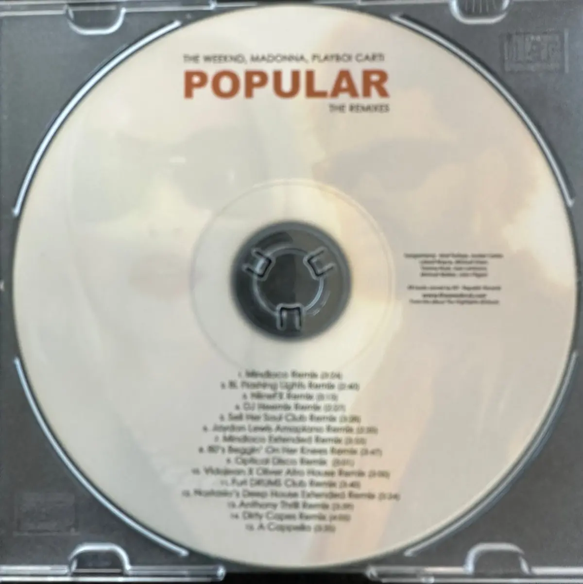 The Weeknd & Madonna Ft: Playboi Carti - Popular (The Remixes) Cd Single 2