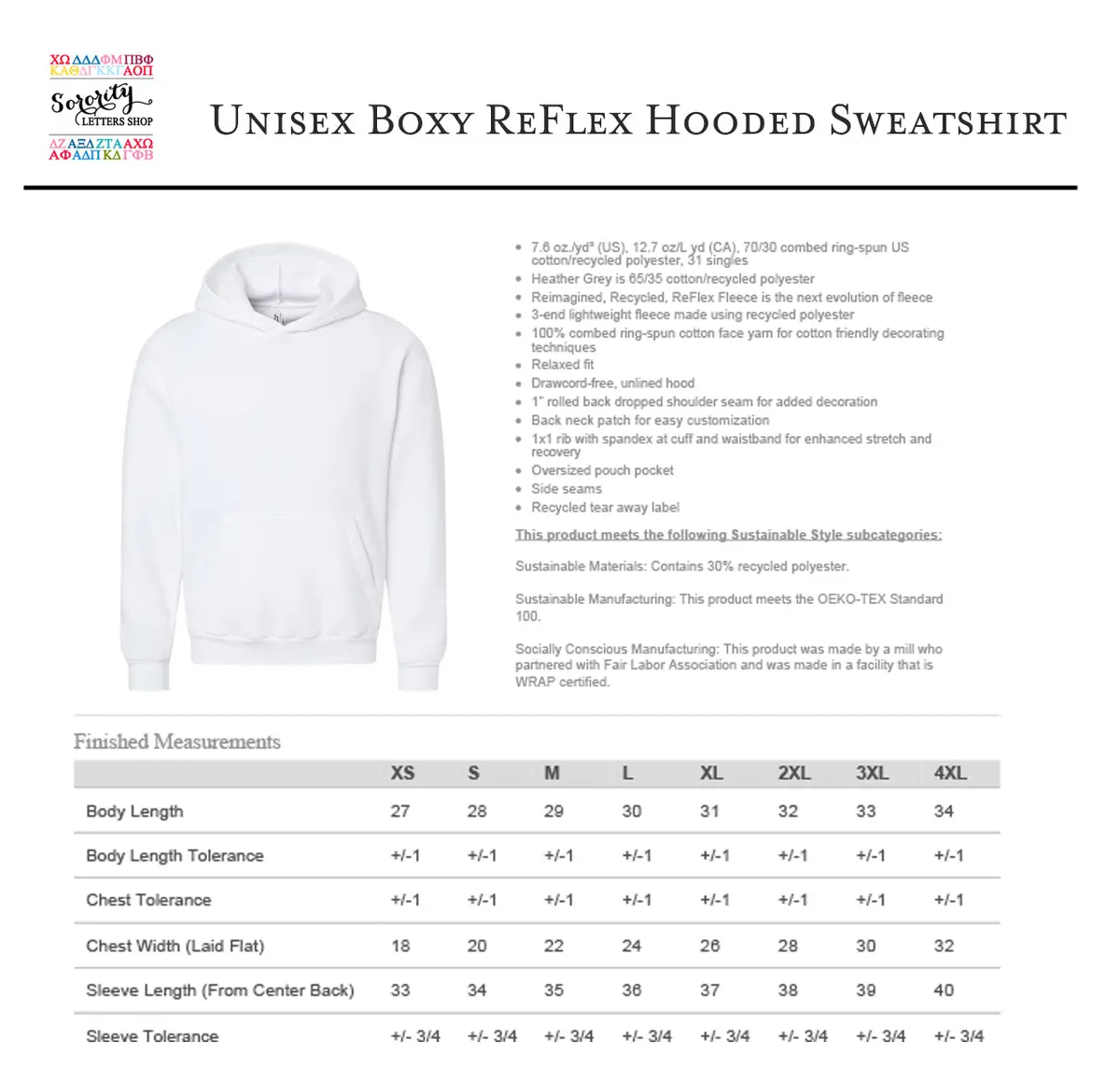 Gamma Phi Beta Crest Oversized Fleece Hoodie 4