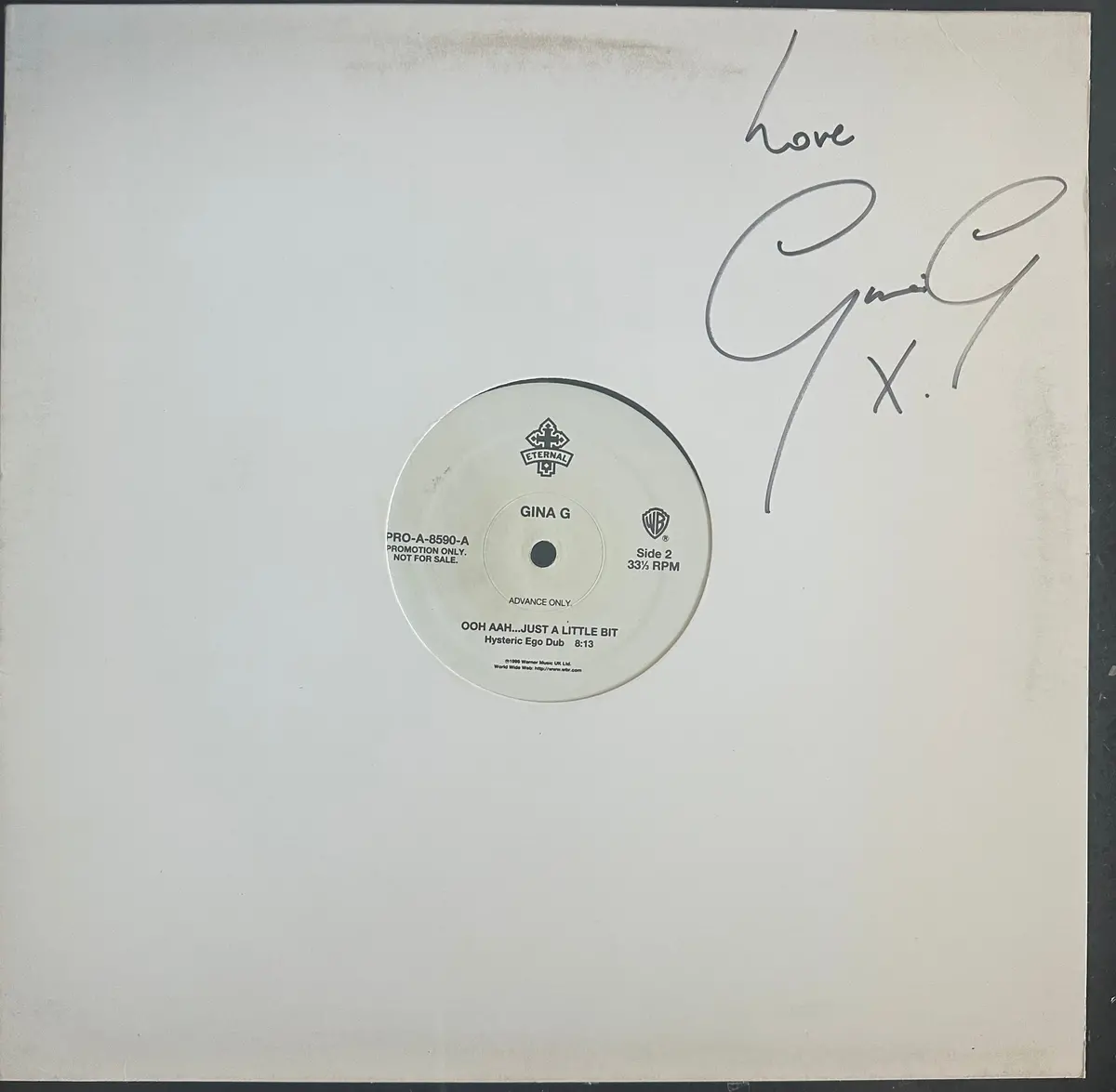 Gina G Ooh Ahh....Just A Little Bit (Signed Promo 12" Single) Lp Vinyl - 1