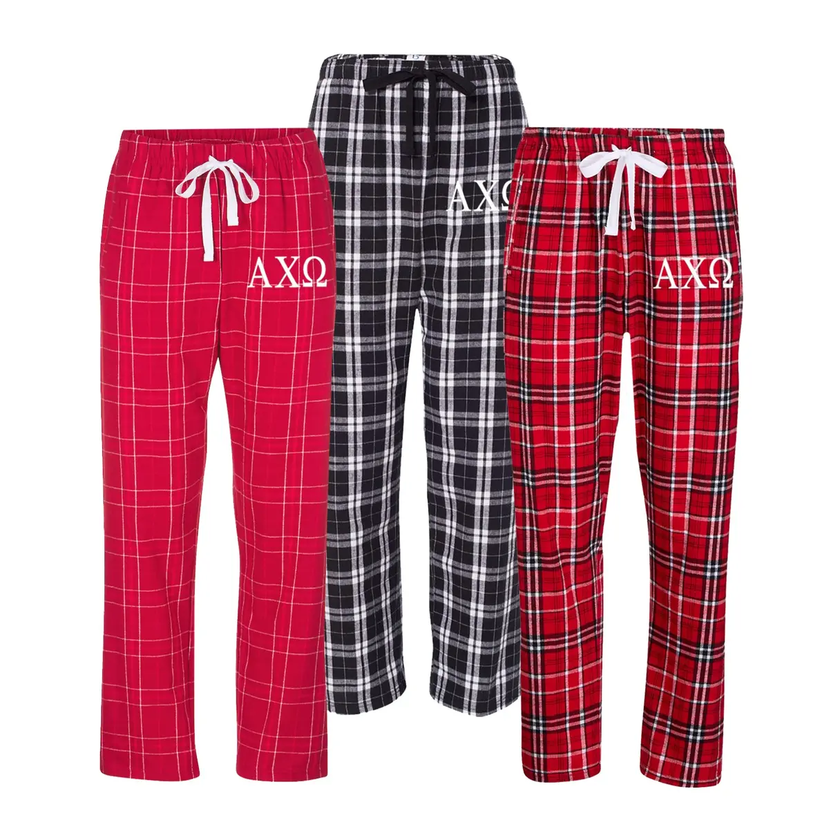 Alpha Chi Omega Flannel Pants - Embroidered 1