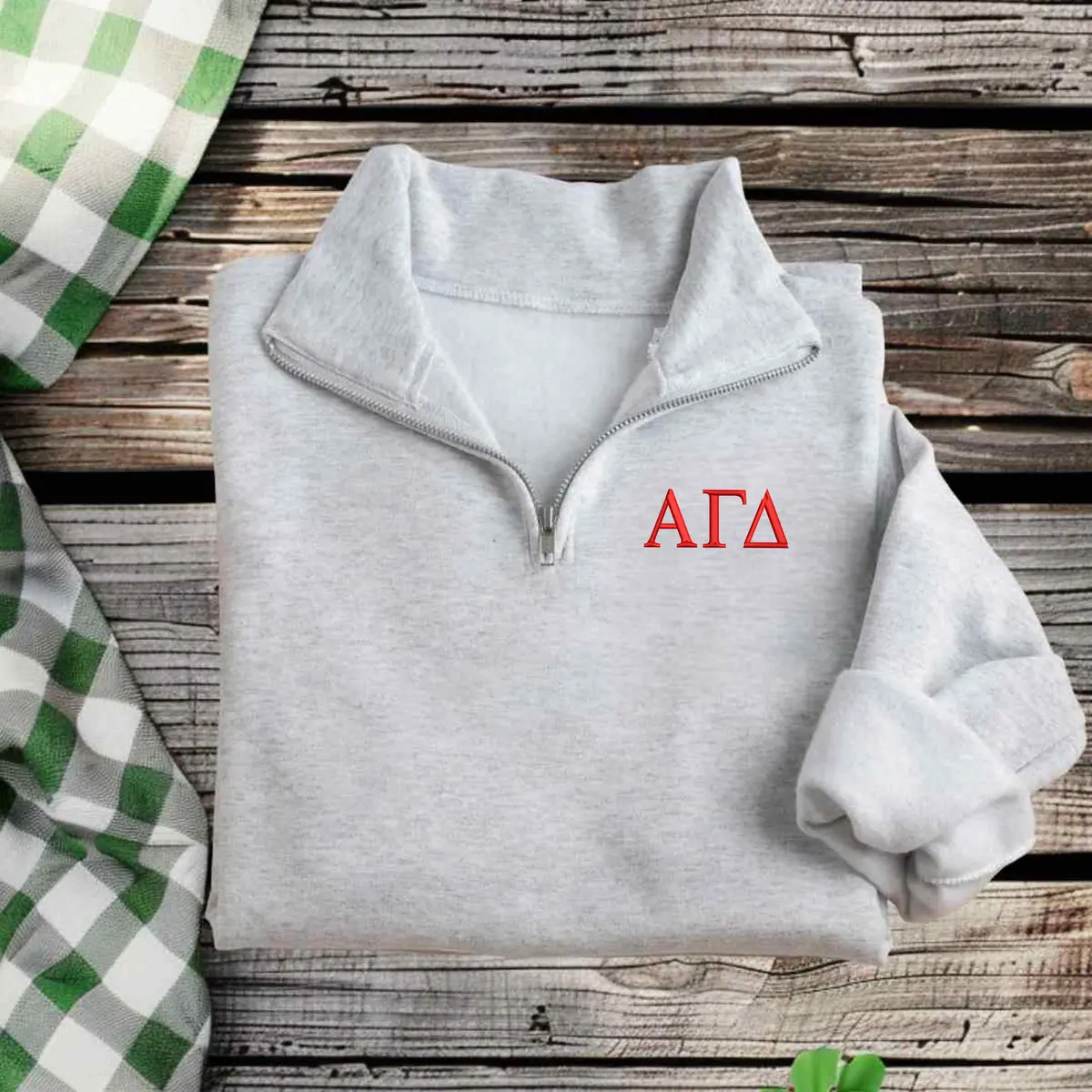 Alpha Gamma Delta Quarter Zip Pullover  - Agd 1