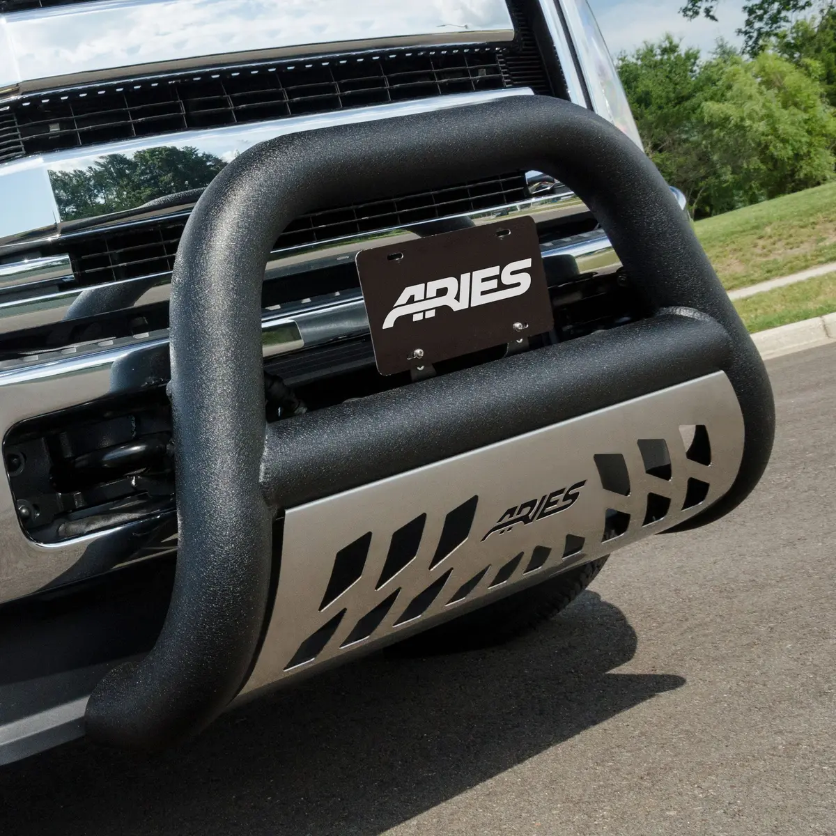 Aries Al45-5005 Big Horn 4-Inch Black Aluminum Bull Bar, Select Dodge, Ram 1500 1