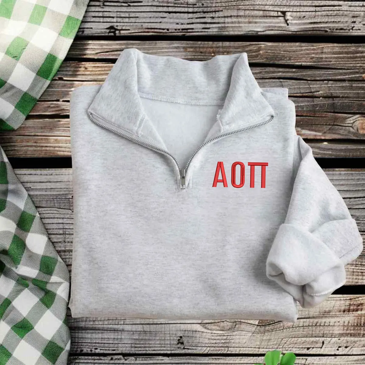Alpha Omicron Pi Qzip Sweatshirt 1