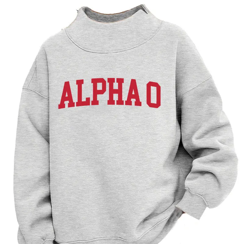 Alpha Omicron Pi Mock Neck Sweatshirt - Alpha O 1