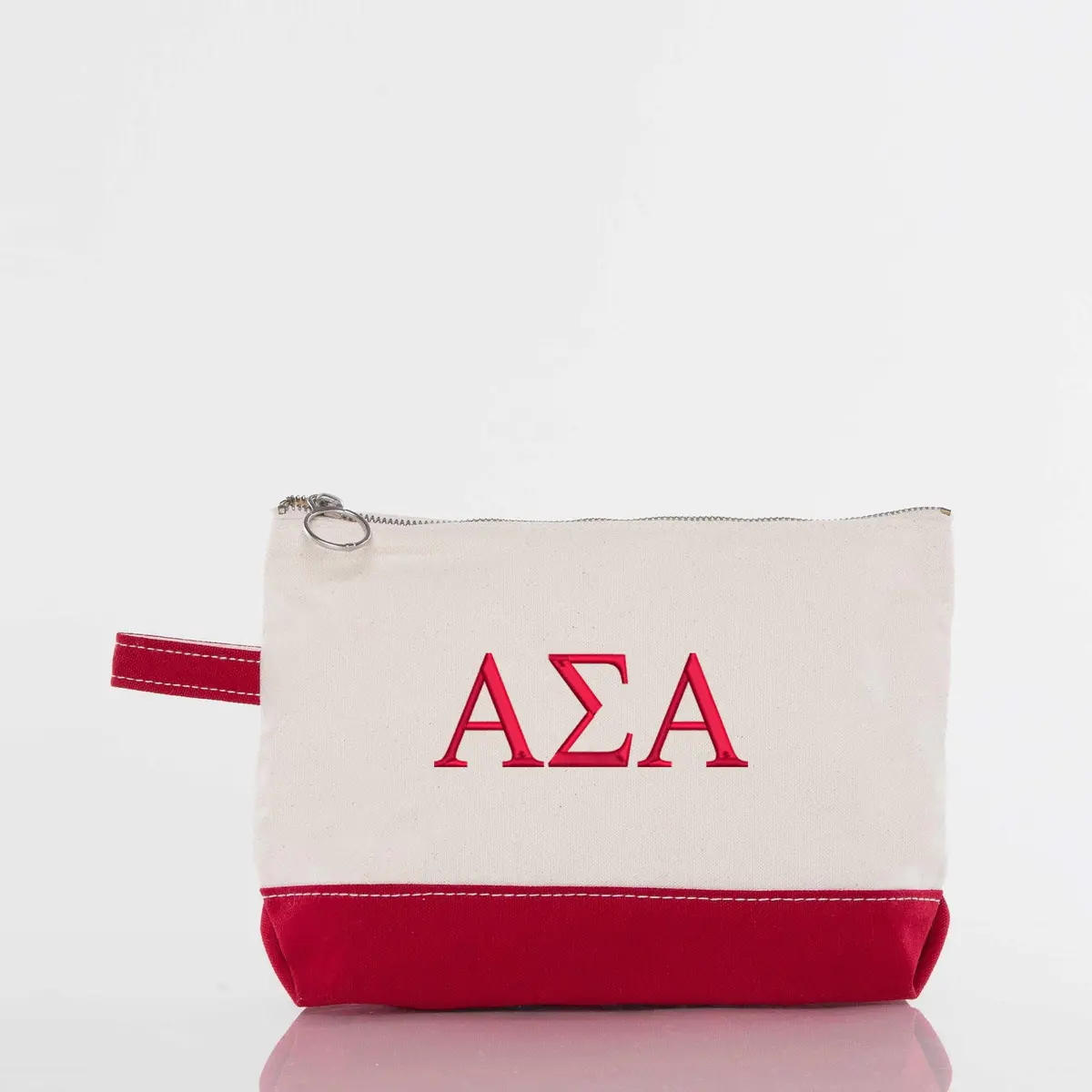 Alpha Sigma Alpha Canvas Cosmetic Bag 1