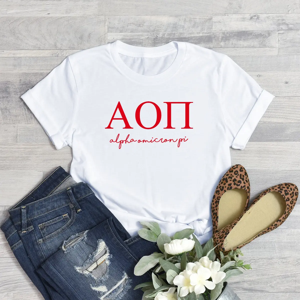 Alpha Omicron Pi Short Sleeve T-Shirt - Shoreline Tee 1