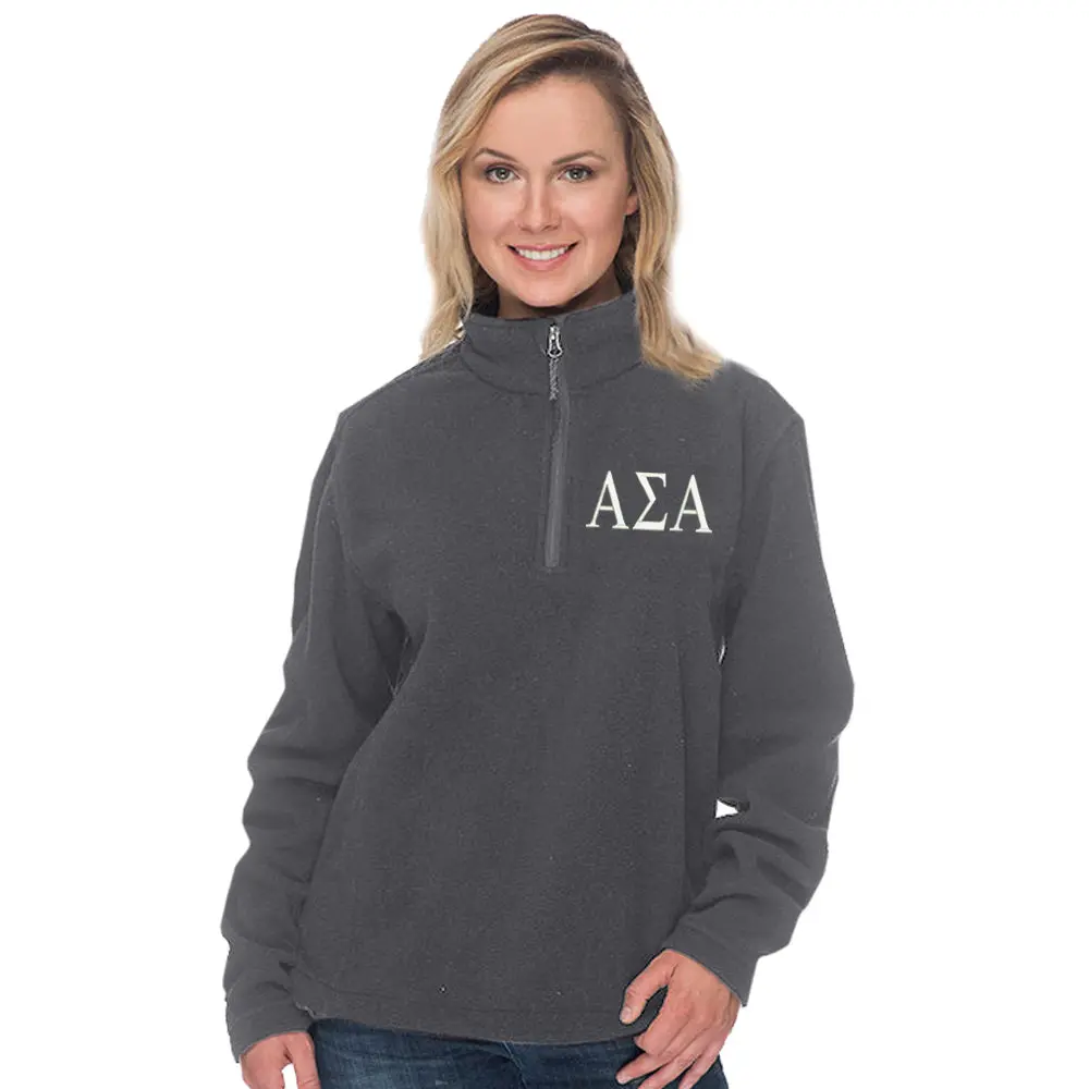 Alpha Sigma Alpha Quarter Zip Fleece Pullover 1