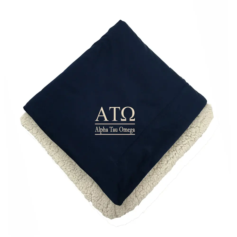 Alpha Tau Omega Sherpa Lined Blanket 1