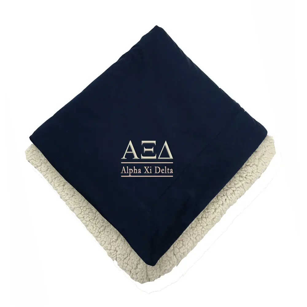 Alpha Xi Delta Sherpa Throw Blanket 1