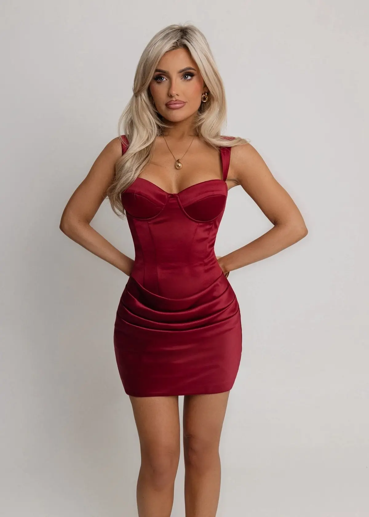 Actually Romantic Corset Mini Dress - Wine 1