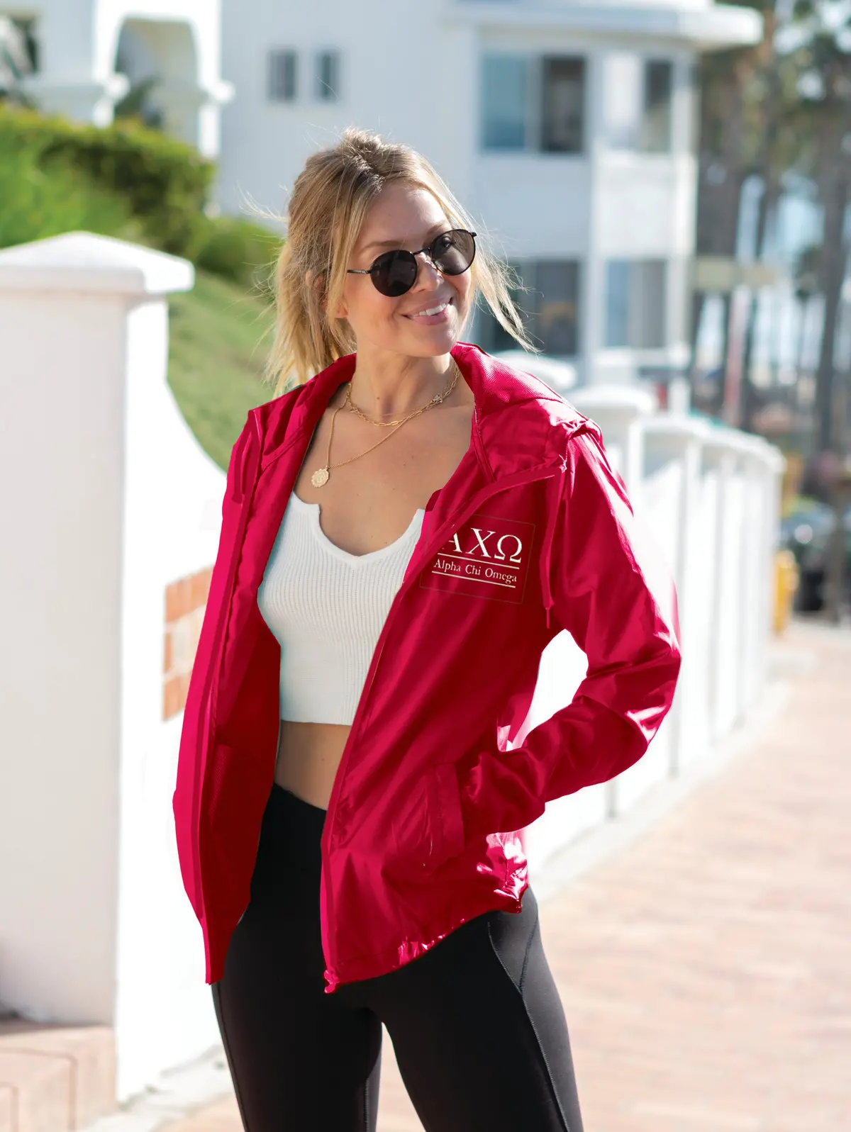 Alpha Chi Omega Lightweight Windbreaker Jacket 1