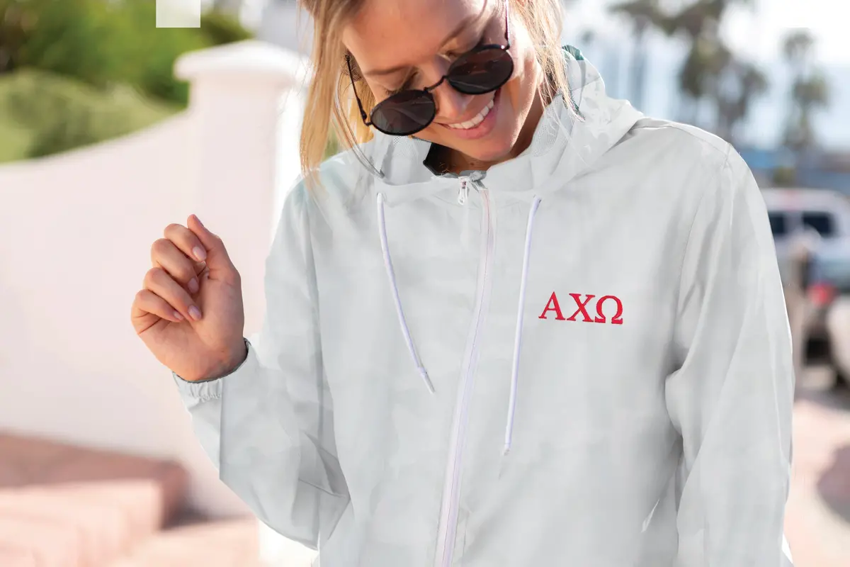 Alpha Chi Omega Windbreaker Jacket - Letters 1