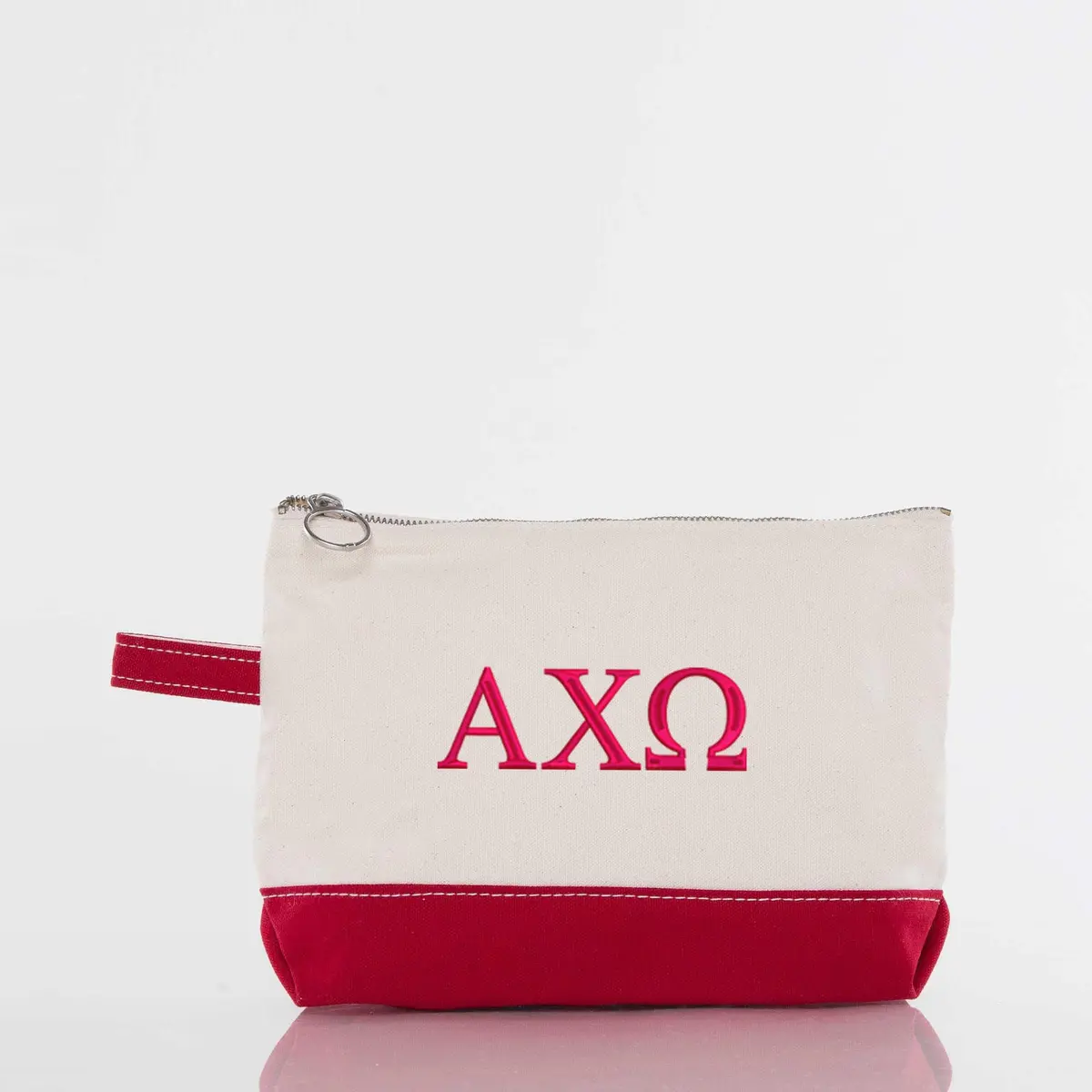 Alpha Chi Omega Canvas Cosmetic Bag 1
